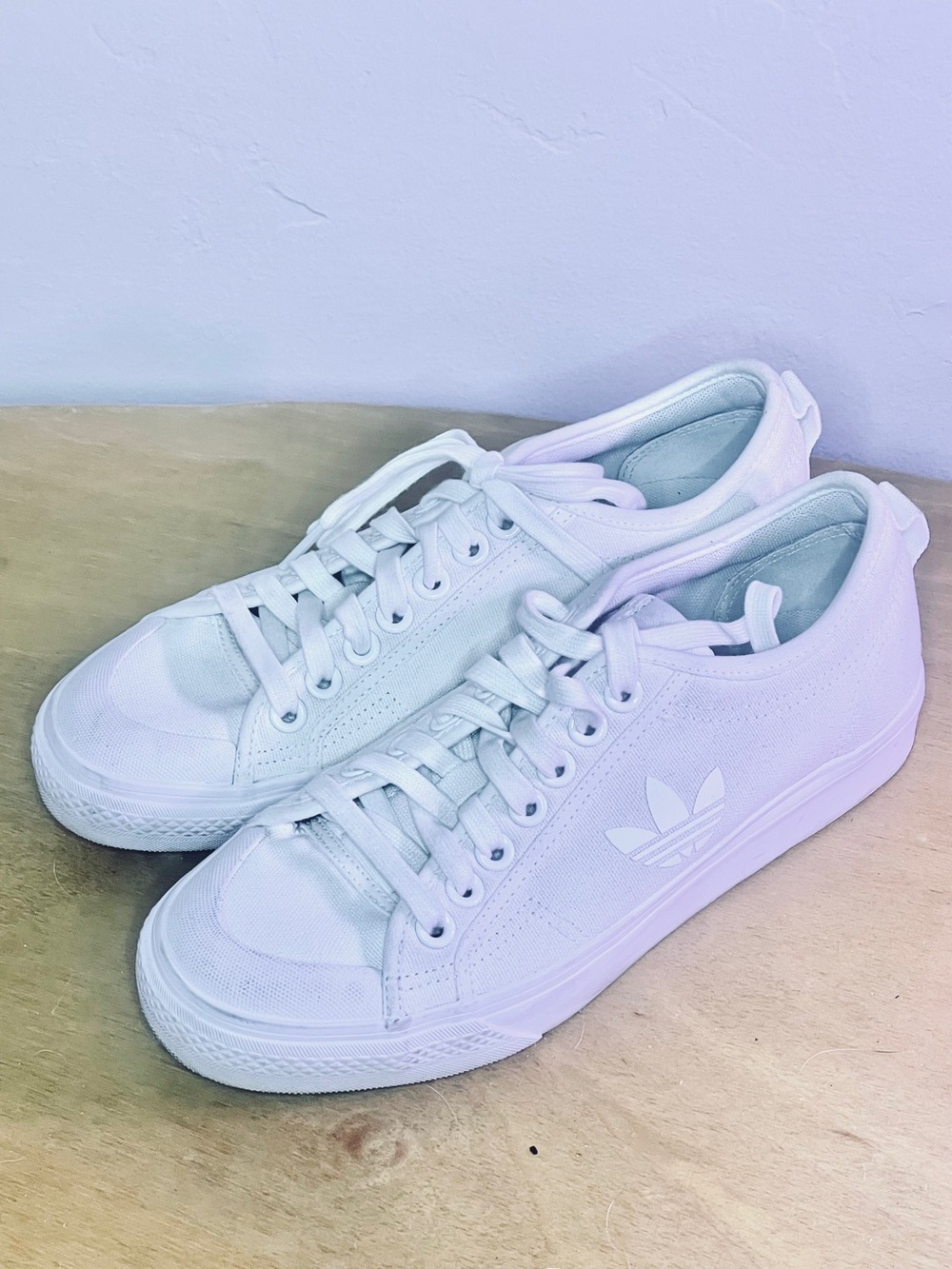 Adidas Nizza Trefoil Sneakers Men’s 8‎ Cloud White Canvas Shoes